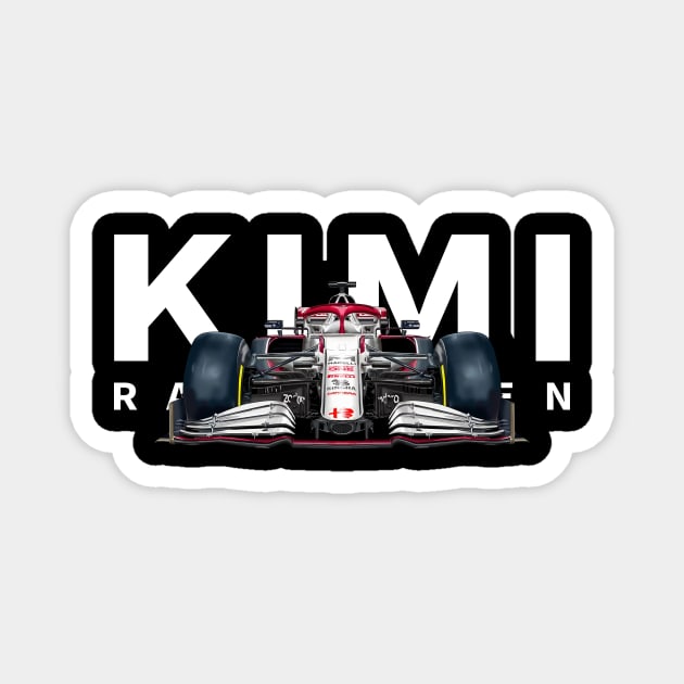 Vintage Kimi Raikkonen No 7 Sport Car Racing Magnet by Summersg Randyx