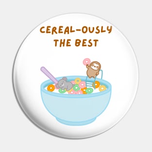 Cerealously the Best Breakfast Cereal Sloth Pin