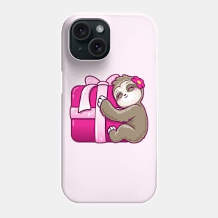 Sloth gift pink present Phone Case