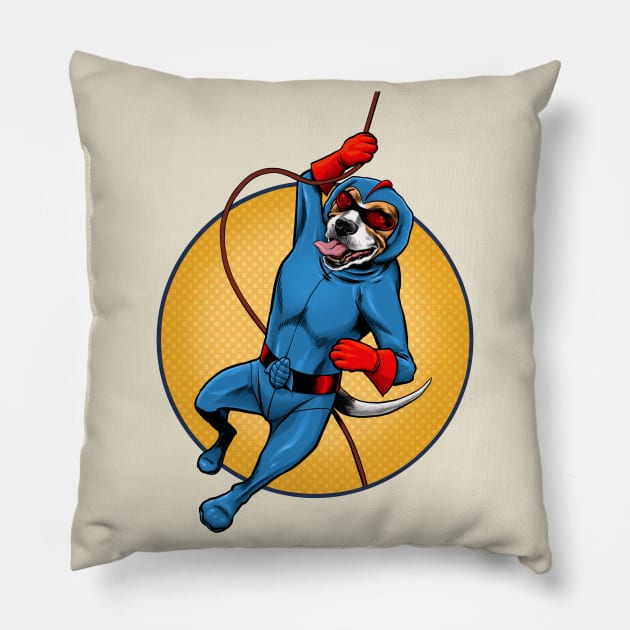 Blue Beagle I Pillow by ThirteenthFloor