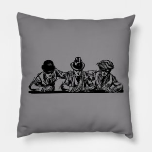 Three Men in Three Hats Pillow