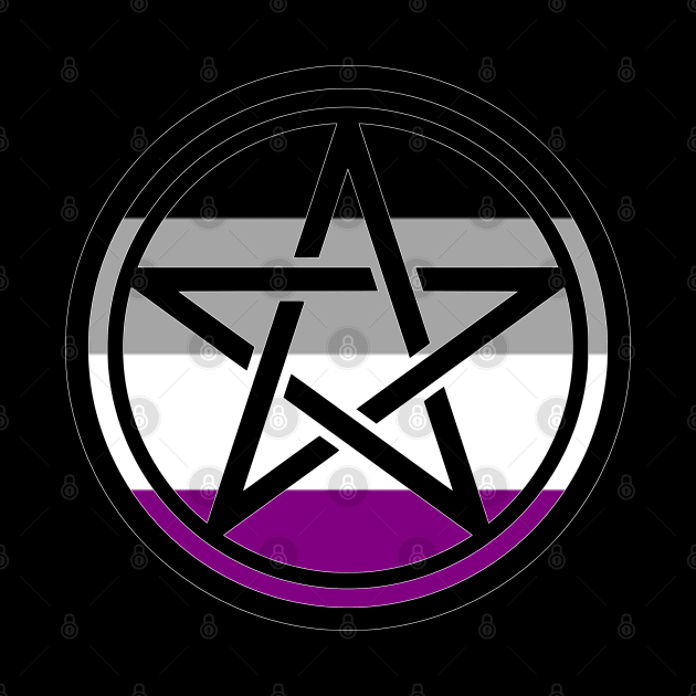 Large Print Pentacle LGBT Flag Asexual by aaallsmiles