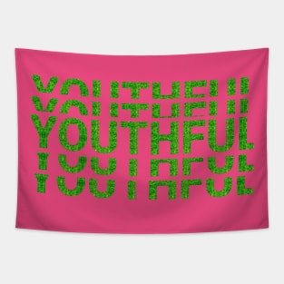 youthful beautyful text art Design Tapestry