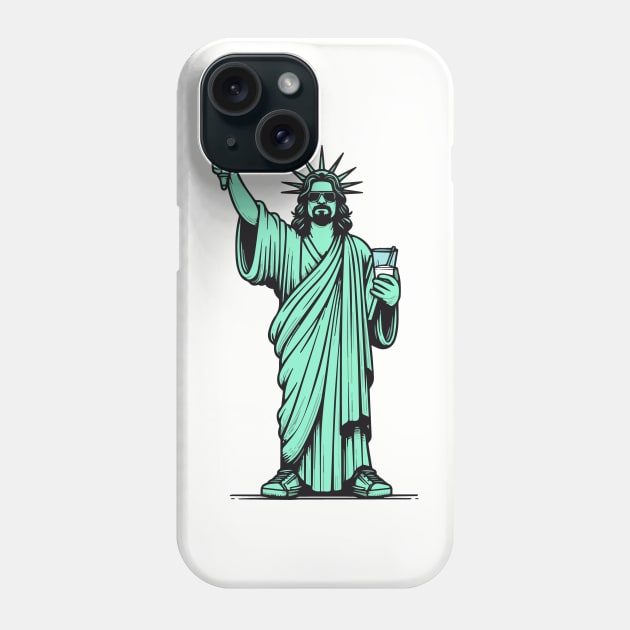 The Dude Lebowski Statue of Liberty Phone Case by GIANTSTEPDESIGN