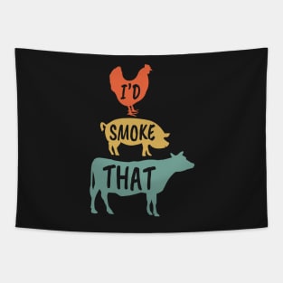 BBQ Lovers I'd Smoke That - Funny Grilling Party Say Tapestry