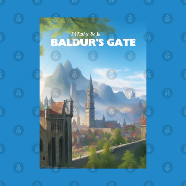 Baldur's Gate Tourism Poster - BG3-Inspired Tourist Propaganda by CursedContent
