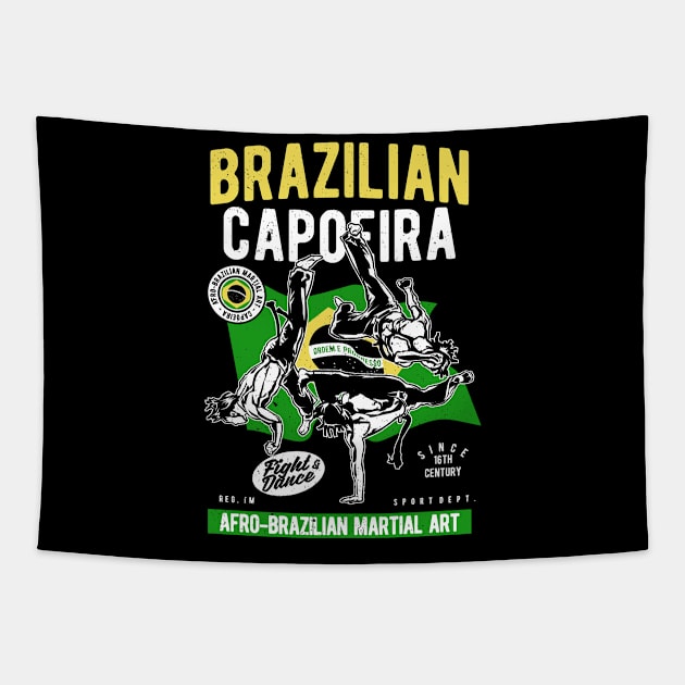 Capoeira Brazilian Mixed Martial Arts MMA Fighting Tapestry by MrWatanabe