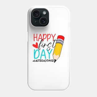 School, Happy first day of school clipart tshirt, Pencil clipart tshirt, Back to school Phone Case