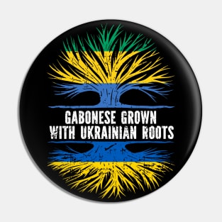 Gabonese Grown with Ukrainian Roots Flag Pin