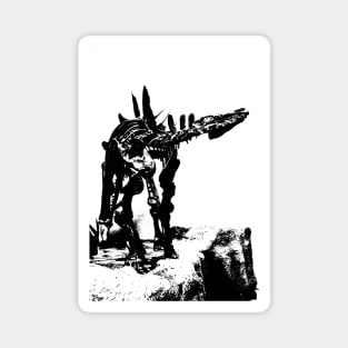 Black and White Stegosaurus Magnet