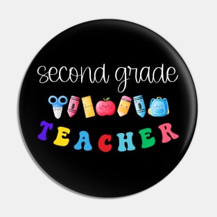 Second Grade Teacher Shirt Pin