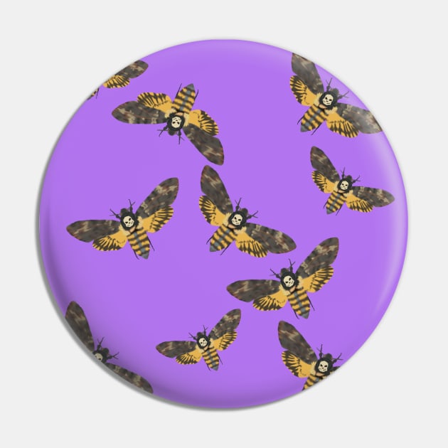 Death's Head Moths Purple Pin by TrapperWeasel