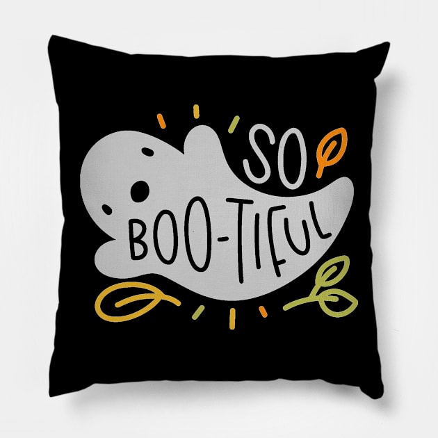 So Bootiful Halloween Ghost Pillow by JakeRhodes