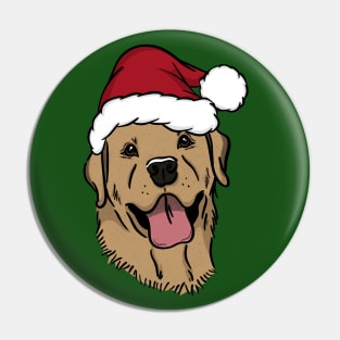 Santa Yellow Labrador Pin