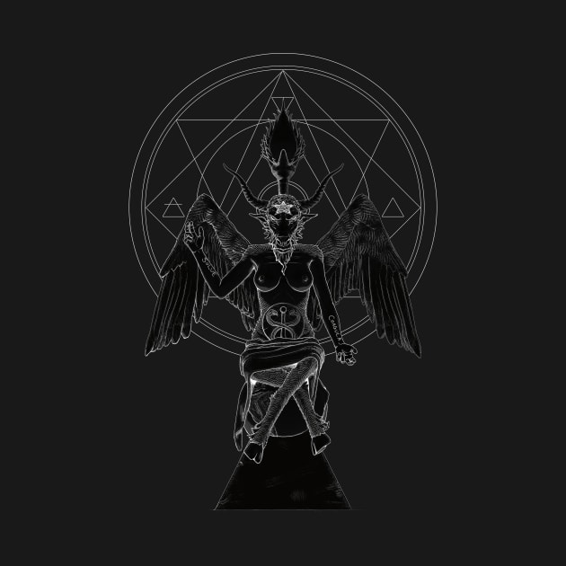 Baphomet Black and white by Darkseal