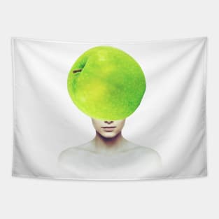 Apple head portrait Tapestry