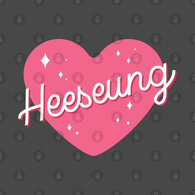 Enhypen Heeseung text pink sparkling heart | Morcaworks by Oricca