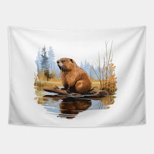 I Love Beaver Tapestry