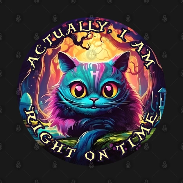 Cheshire Cat Alice in Wonderland Actually, I am right on time by beangeerie