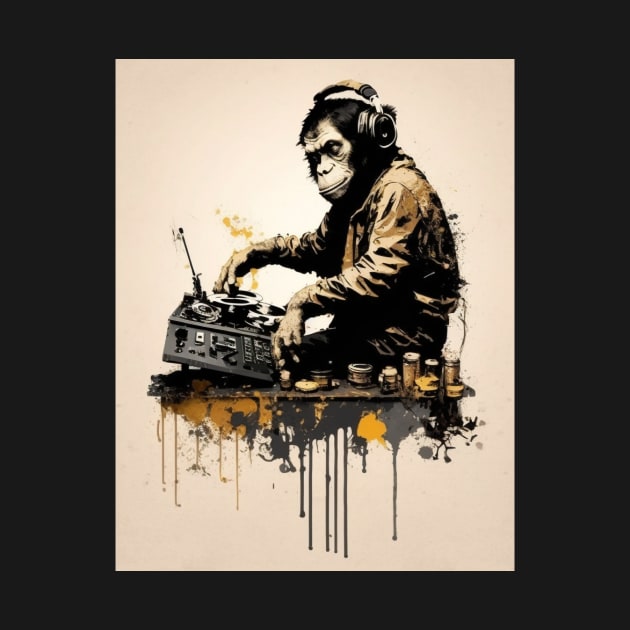 BANKSY DJ Monkey Thinker illustration by KOTYA