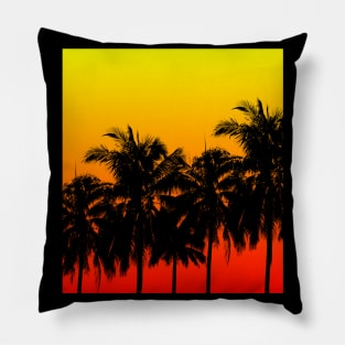 Palm Trees Palm Tree Sunset Square Vacation Pillow