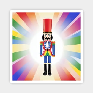 Rainbow Pride Holiday Nutcracker Magnet