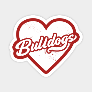 Vintage Bulldogs School Spirit // High School Football Mascot // Go Bulldogs Magnet