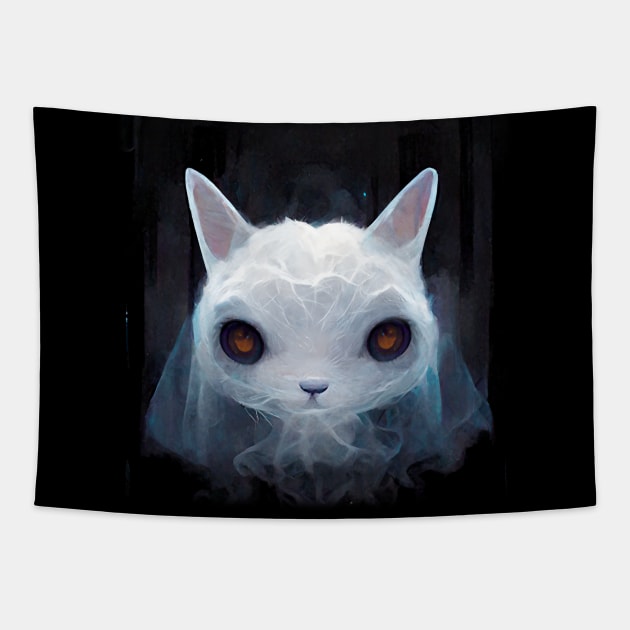 Ghost Cat Tapestry by Yukiin