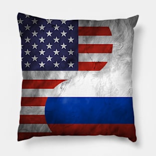 USA Russia Dual Yin Yang Flag Pillow