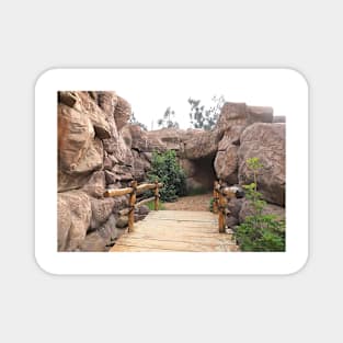 Bridge to rocky cave Magnet