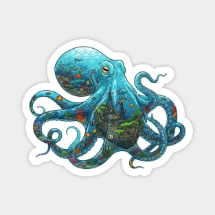 Octopus Ecosystem Surrealism Design Magnet