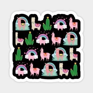 Cute Llama Pattern Magnet