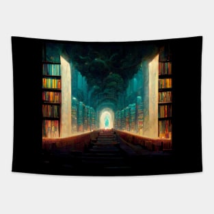 Shelf Corridor - Fantasy Library Tapestry