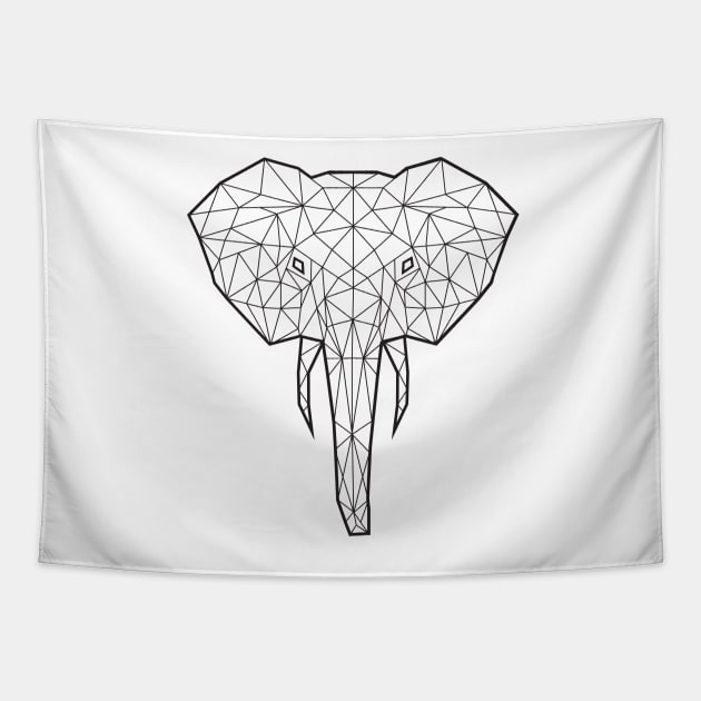 Geometric low poly elephant Tapestry by TimeSkiff