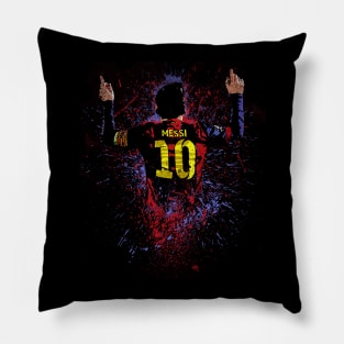 A Messi Splatter Pillow