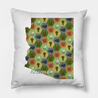 Arizona State Map Board Games Pillow