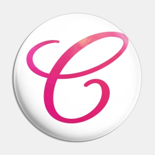 Letter C Monogram, Pink Color Personalized Design Pin