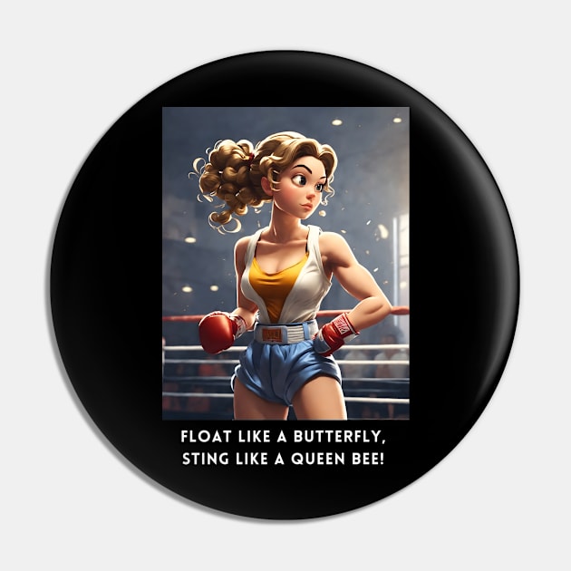 Female Boxing Kickboxing Fighter Pin by coloringiship