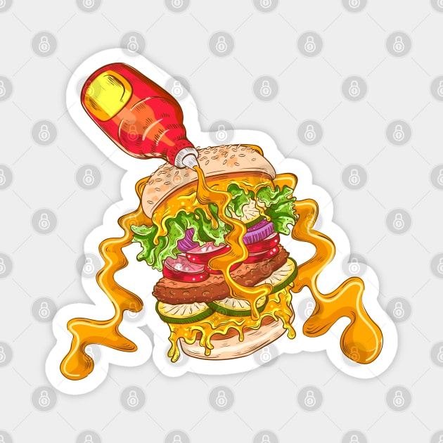 Burger Melting Cheese Magnet by Mako Design 