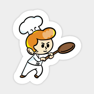 chef cartoon character  drawing design Magnet