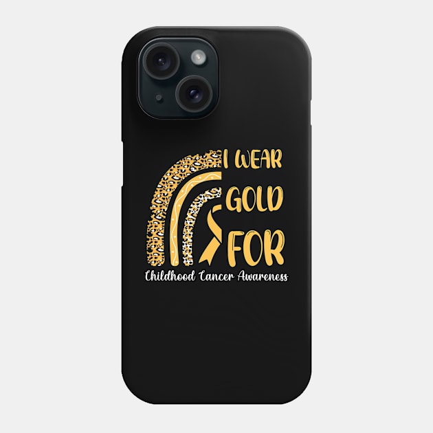 I Wear Gold For Childhood Cancer Awareness Shirt, Warrior , Cancer Support , Childhood Cancer , Gold Ribbon Phone Case by Abddox-99