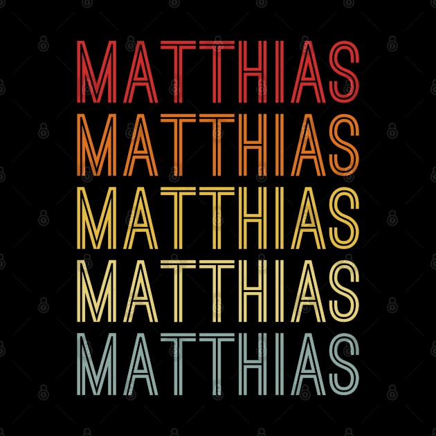 Matthias Name Vintage Retro Pattern by CoolDesignsDz