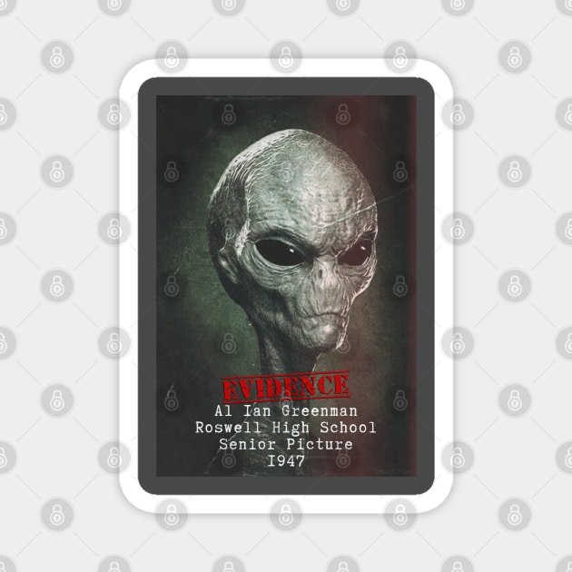 Roswell Alien High School Picture Magnet by The Convergence Enigma