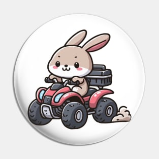 Cute bunny Ride ATV Pin