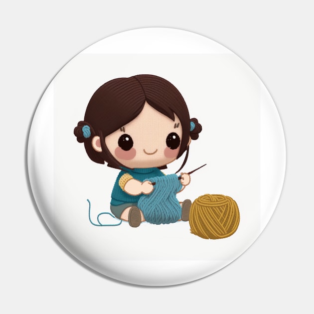 Cute Knitting Mom Pin by ShirtStories