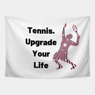 US Open Tennis USA Flag Silhouette Tapestry