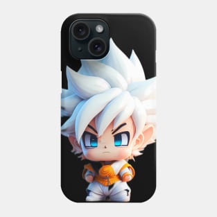 Ultra instinct white hair goku style martial artist miniature Phone Case