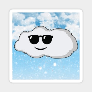 Fantasy White Cloud Snow With Sunglasses Magnet