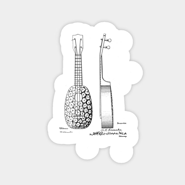 Ukelele Vintage Patent Hand Drawing Magnet by TheYoungDesigns