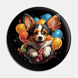 happy corgi Pin